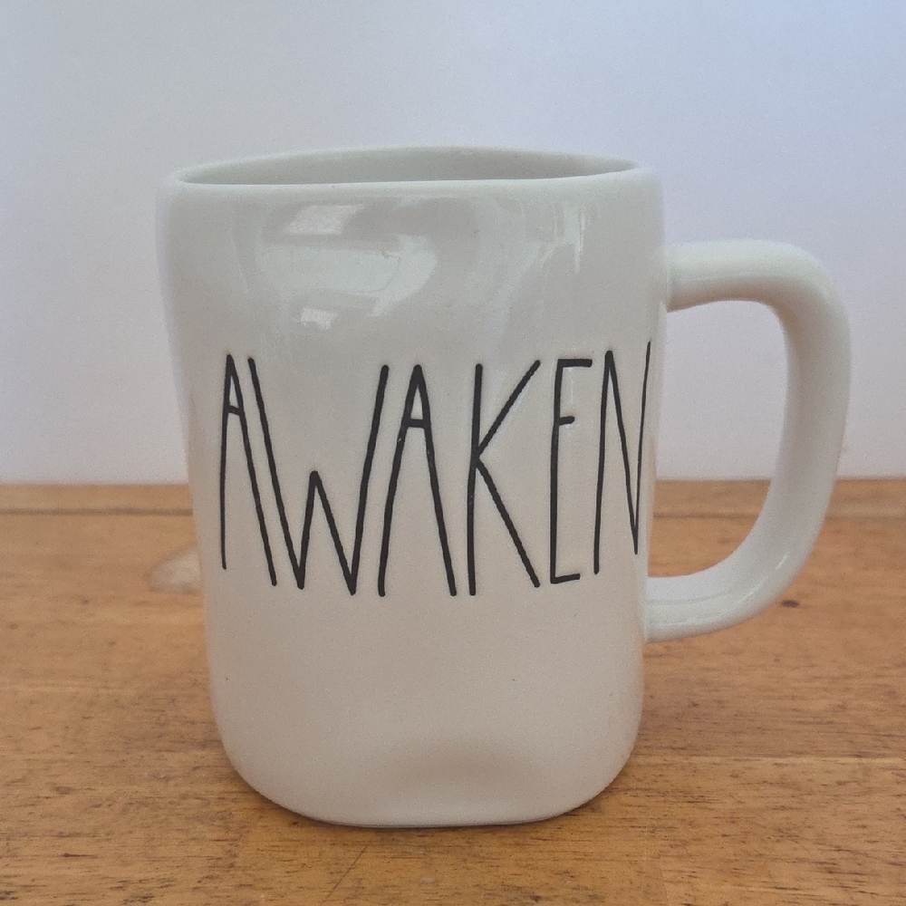 Rae Dunn Cream 'Awaken' Mug